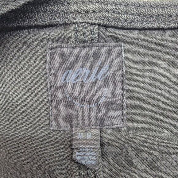 Aerie Women's Overall Romper Fringed Hem Size Medium Black Denim 37x2 - Picture 5 of 8